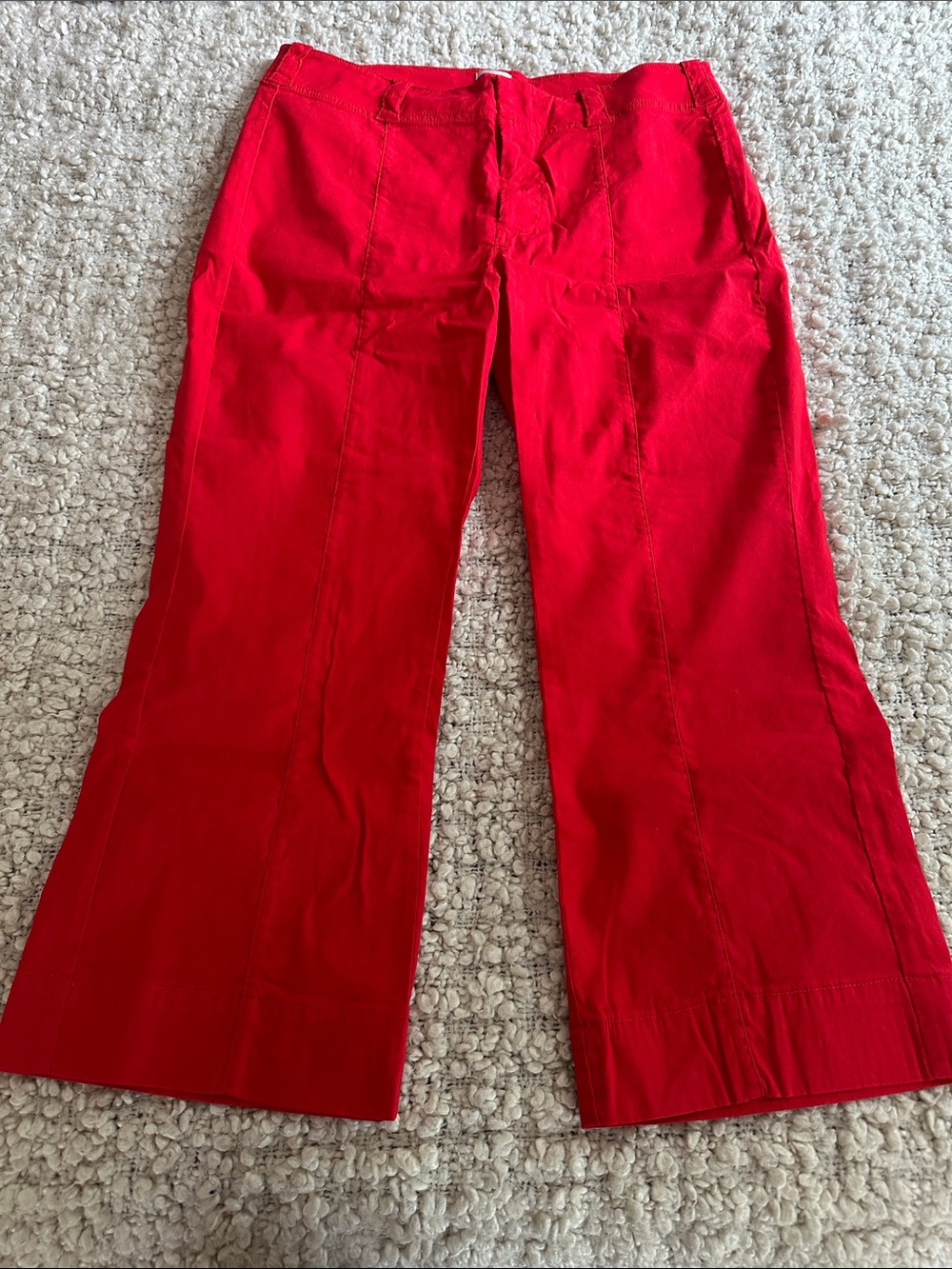 Anthropologie Maeve Margot Tomato Red Cropped Kick Flare Pants